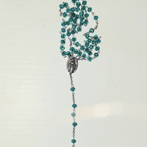 Handmade Five Decade Catholic Rosary - Prayer Beads in Sapphire